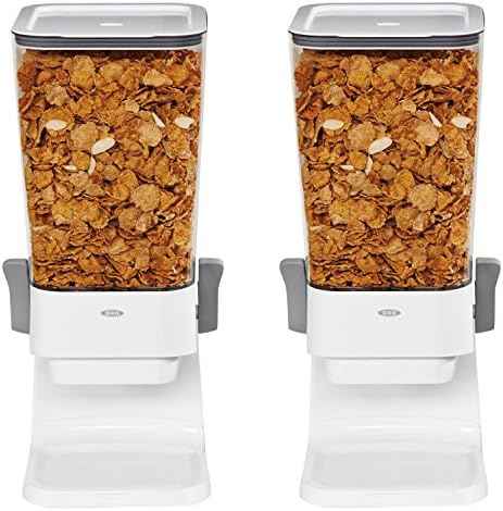 OXO Good Grips Countertop Cereal Dispenser, Clear/White (Pack of 2)