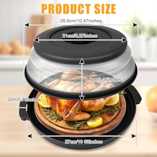 Microwave Splatter Cover Vented for Food,Collapsible Splatter Guard &