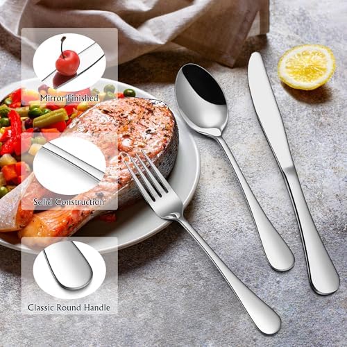 E-far Forks Spoons and Knives Set for 4, 12 Pcs Stainless Steel