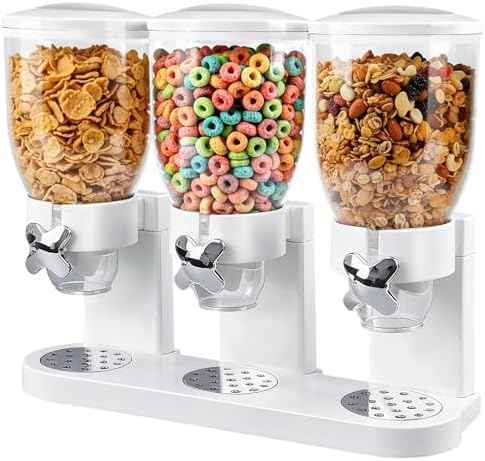Triple Cereal Dispenser Countertop 2L, Large Capacity Total 6L