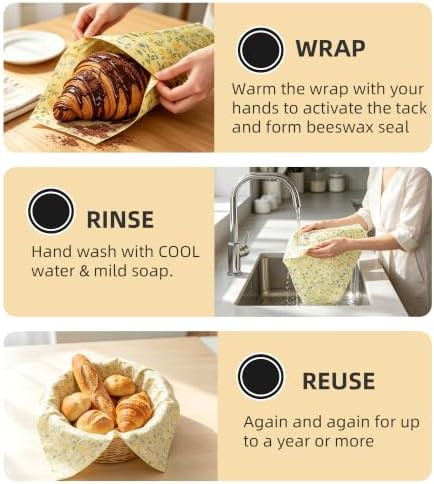 Beeswax Wraps for Food, XL, 19 x 23 Inch