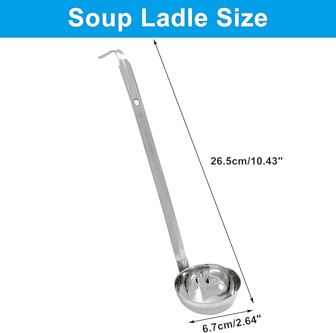 Piutouyar 3 Pcs 3 oz Soup Ladle Set, Stainless Steel Ladle - Image 2