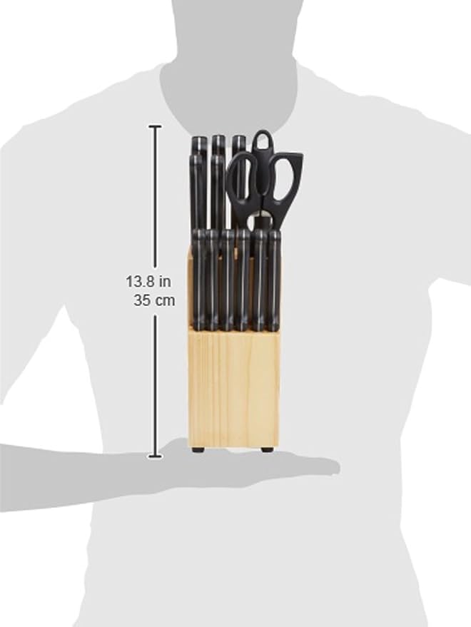 Amazon Basics 14-Piece High Carbon Stainless Steel Kitchen Knife Set - Image 6