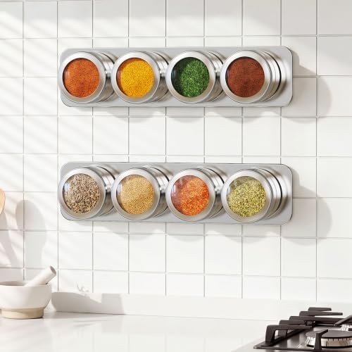 Vetacsion 8 Magnetic Spice Tins, 3 oz