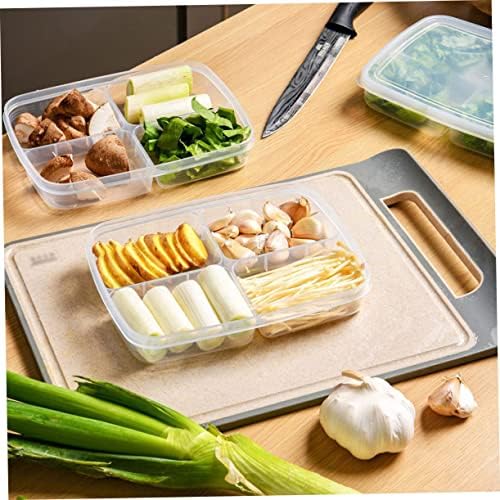 Xmas Fridge Fresh-keeping Container 2pcs Plastic Divided Bin with Lid
