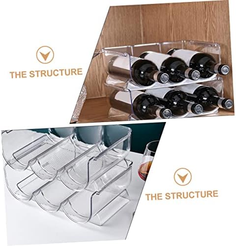 2 Pack Plastic Wine Rack for Bottles, Space Saving Kitchen Storage