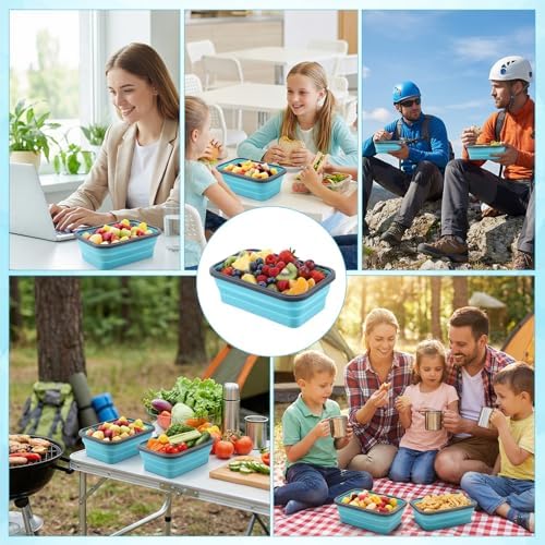 4 Pack 40oz Collapsible Food Storage Containers Marinating Container