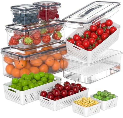 Anysig 5 Pack Fridge Fruit Storage Containers