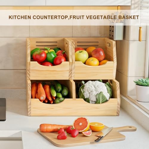 Potato and Onion Storage Bin, 2 Tier Stackable,Large Vegetable Keeper