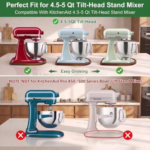Mixer Slider Mat for KitchenAid 4.5-5 Qt Tilt-Head Stand Mixer, Acacia