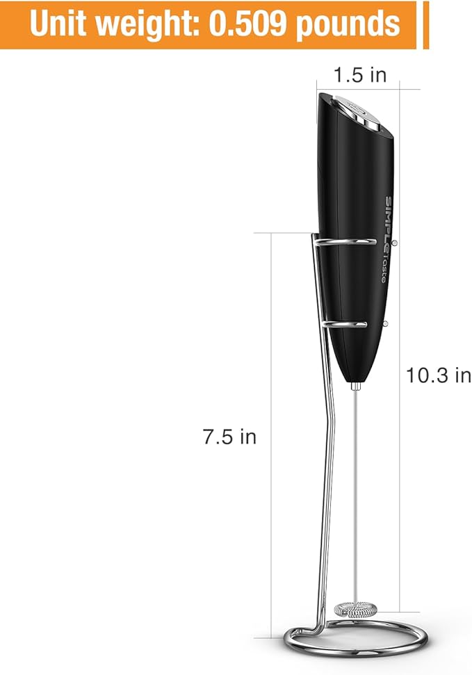 SIMPLETASTE Milk Frother Handheld Electric Foam Maker, Drink Mixer - Image 7