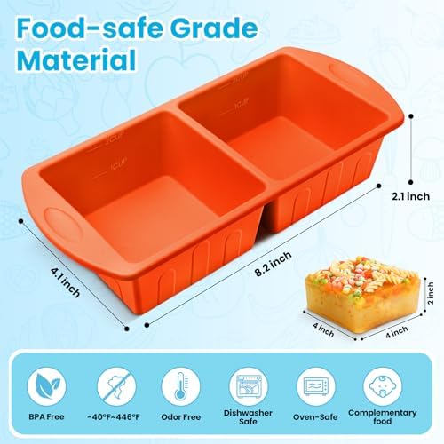 2 Pack Silicone Freezer Trays With Lid For Easy Storage Silicone Soup