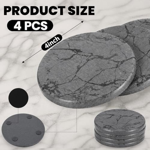 Diatomaceous Earth Coasters Set of 4,Cool Absorbent Quick-Dry Drink
