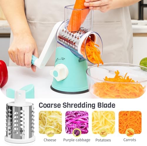 Blue Hand Crank Rotary Cheese Grater