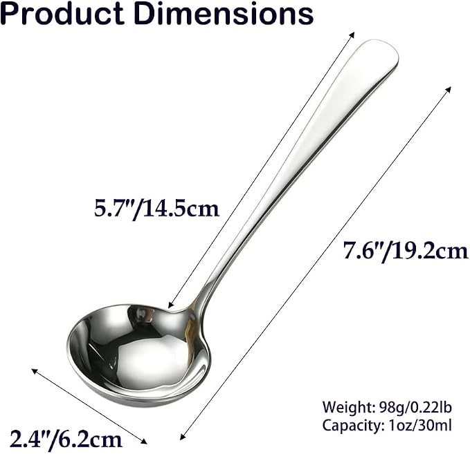 Small Ladle, 304 Stainless Steel Small Gravy Soup Serving Ladle - Image 2