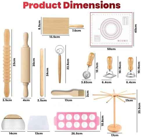 Pasta Making Tools Set 14 PCS, Pasta Maker Kit with Drying Rack