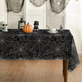 Horaldaily Halloween Tablecloth 52 x 70 Inch Rectangular Cobweb Black