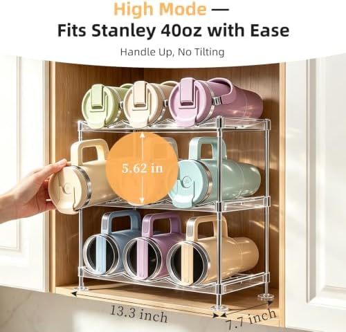 Stackable Water Bottle Organize for Stanley 40oz Tumbler with Handle