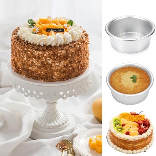 6 Inch Cake Pans, 2PCS Nonstick Small Cake Pans With 60PCS Parchment