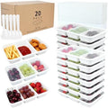 20 Sets Reusable Snack Containers Meal Prep Containers 3 Compartment