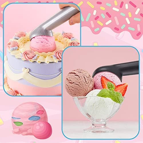 Gejoy 8 Pcs Ice Cream Scoop Set, Ice Cream Scoops 7 Inch, Black and