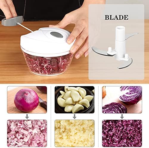 Cambom 550ml Manual Food Chopper, White