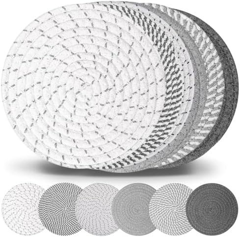 Billbotk 10" Trivets for Hot Dishes, Hot pots and Pans, Set of 6, Heat
