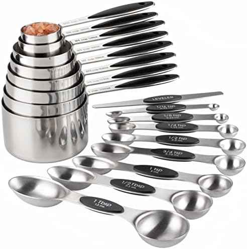 Measuring Cups and Spoons Set of 17 Double Sided Magnetic Measuring Spoons