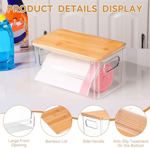 Trash Bag Holder Dispenser, Under Sink Organizer for Pantry, Kitchen