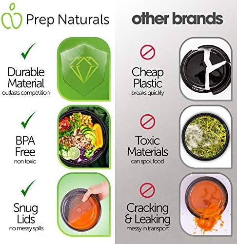 Prep Naturals 30 Pack Meal Prep Containers Reusable