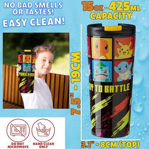 Get Trend Pokemon Insulated Tumbler for Hot Cold Drinks, 15oz