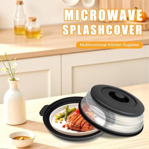 Microwave Splatter Cover Vented for Food,Collapsible Splatter Guard &