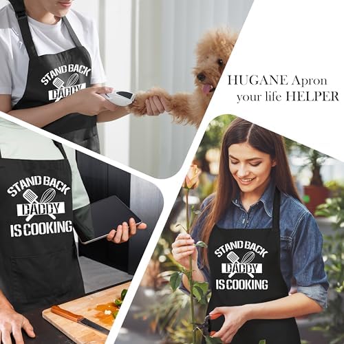 Dad Cooking Gifts Apron with Pockets, Stand Back Daddy Waterproof