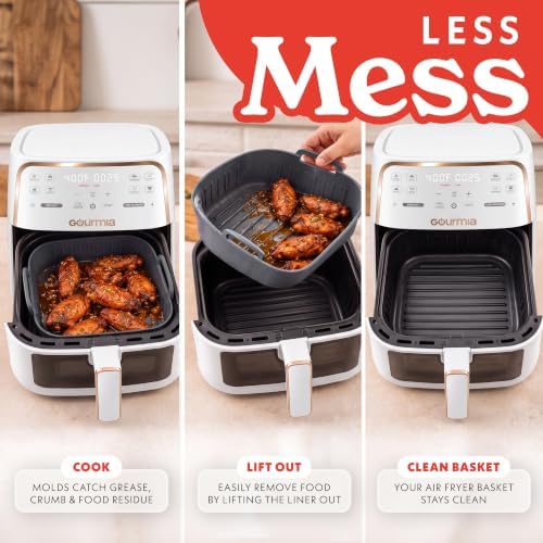 Gourmia Silicone Air Fryer Liners - 3 Piece Set with Egg Bite & Muffin