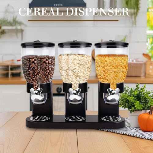 Cereal Containers Storage,3 Pack 2L Large Cereal Dispenser with Rotary Knob