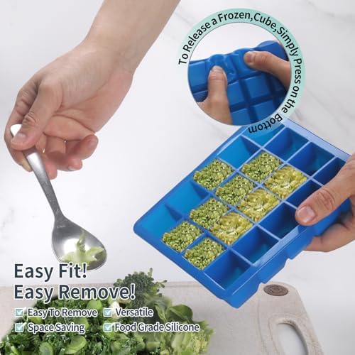 1 Tbsp & 2 Tbsp Silicone Freezer Molds - Perfect for Storing Garlic