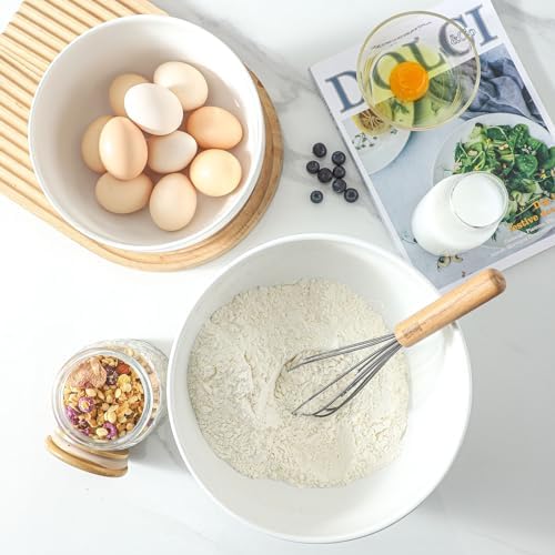 Ceramic Large Mixing Bowls for Kitchen, Set of 2 Big Serving Bowls for