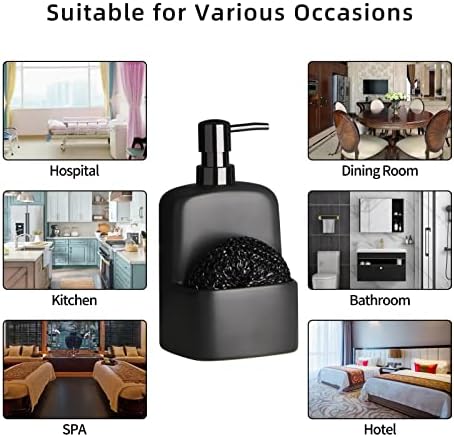 Dish Soap Dispenser - Kitchen Soap Dispenser with Sponge Holder Matte