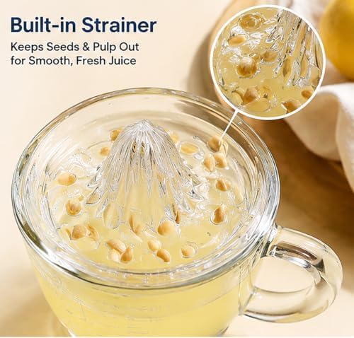 Glass Manual Lemon Squeezer, 2 Cup/500ML