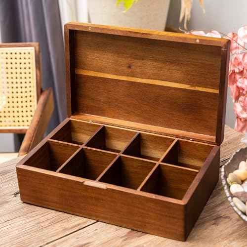 Acacia Wooden Tea Bag Organizers, Tea packet Storage Boxes, Tea Caddy