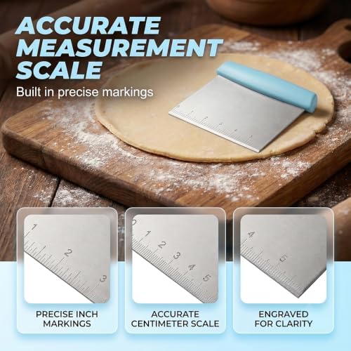 Multi-Purpose Bench Scraper – Dough Cutter & Chopper with Measurement