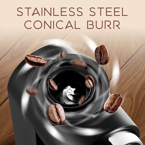 Ollygrin Electric Conical Burr Coffee Grinder, 30 Settings