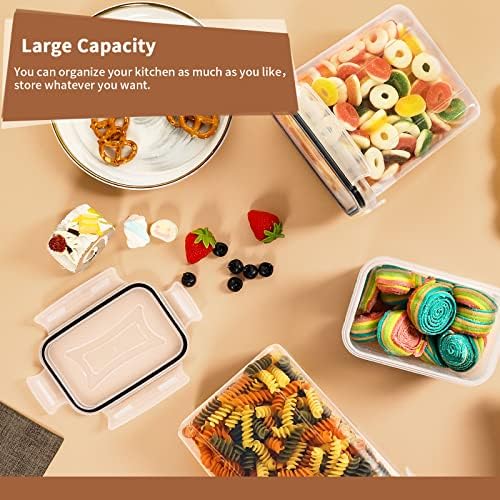 PRAKI 16 Pcs Airtight Food Storage Containers, Black