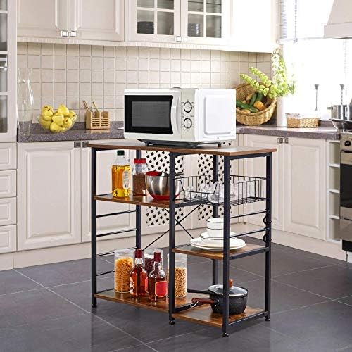 Yaheetech 4-Tier Bakers Rack, Rustic Brown