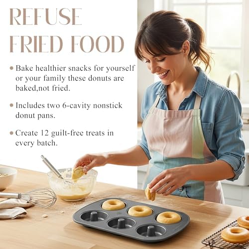 Bellemain Nonstick Donut Pan for Baking, 6-Cavity Stainless Steel