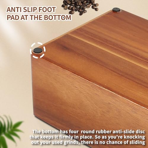 DIBTSA Espresso Knock Box with Tamping Station,Coffee Grounds Pucks
