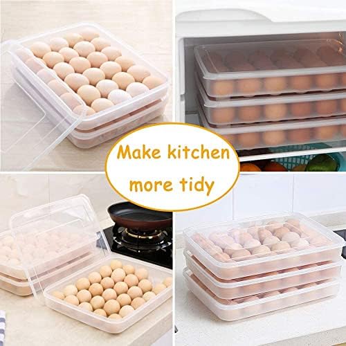 Covered Egg Holder for Refrigerator,30 Deviled Egg Tray with