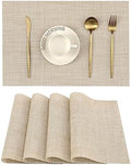 Beige Placemats Set of 4 - Heat-Resistant, Non-Slip Table Mats