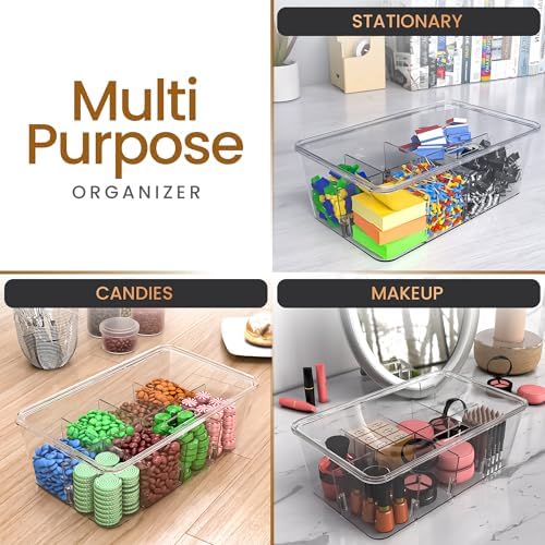 Utopia Home Tea Bag Organizer with Lids, Stackable Tea Box, 3 Pack