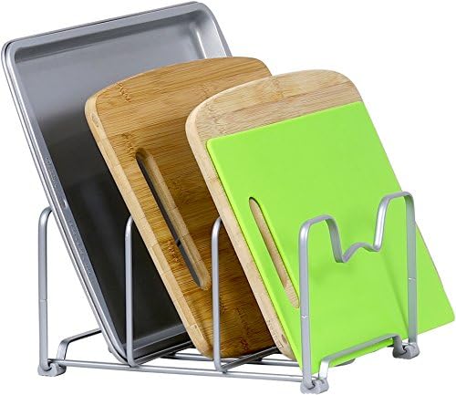 Simple Houseware Cabinet Bakeware Organizer Rack Holder, 2 Pack, Silver
